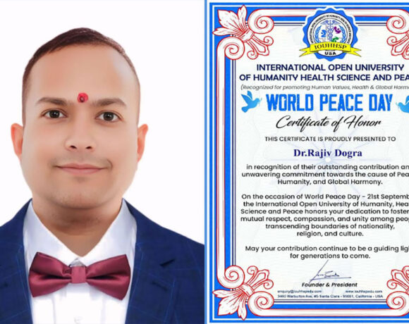 कैलिफोर्निया से सम्मानित हुए हिमाचल के युवा कवि लेखक डॉ. राजीव डोगर